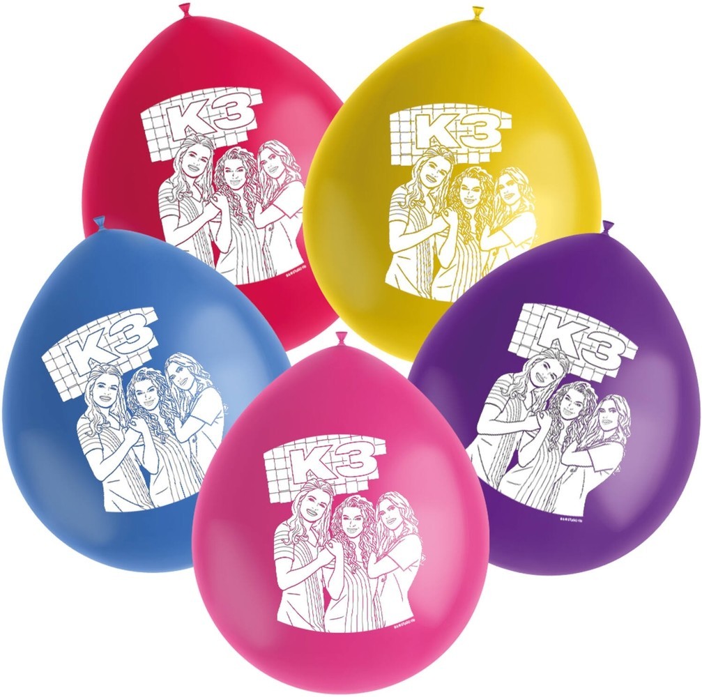 K3 ballonnen - regenboog: 5 stuks