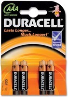 Batterijen Duracell Plus MN2400 AAA: 4 stuks