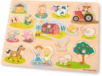 Puzzel knopjes New Classic Toys: boerderij 16 stukjes (10440)