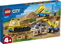 Kiepwagen en bouwtruck met sloopkraan Lego (60391)