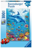 Puzzel Bijeenkomst van de dolfijnen XXL: 100 stukjes (128891)