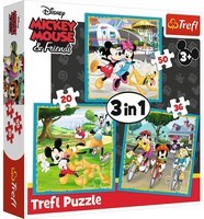 Puzzel Mickey Mouse 3-in-1: 20/36/50 stukjes (34846)