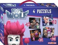 Puzzel 4 in 1 100% Wolf: 36/49/64/100 stukjes