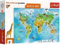 Puzzel World Map: 104 stukjes (ENGELS) (15570)