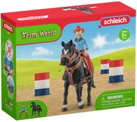 Barrel racing met cowgirl Schleich (42576)