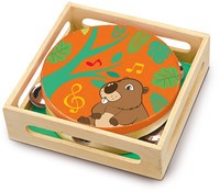 Sevi Tambourine in wooden box: 17x17x5 cm (88066)