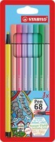 Viltstiften Stabilo pen 68 pastel: 8 stuks (68/08-01)