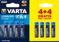 Batterijen Varta Longlife AAA: 8 stuks (4903bl)
